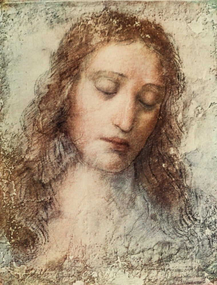 Head of Christ History of Painting 1900 Poster Print by Leonardo Da