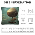 thumbnail image 5 of JRXY  Fantasy Throw Pillow Cushion Cover, Surreal Sky Scenery Steampunk Airship Sci Fi Stardust Space Image, Decorative Square Accent Pillow Case, , Teal and Brown White, 5 of 5