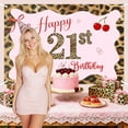 thumbnail image 2 of 6x4FT Cheetah 21st Birthday Backdrop Pink Leopard Bow 21st Birthday Photography Background Jungle Safari Cheetah Wild 21st Bday Party Decorations Banner Supplies Photo Booth Props, 2 of 6