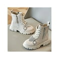 thumbnail image 5 of Fangasis Girl Ankle Boots Rhinestone Booties Zipper Combat Boot Outdoor Casual Shoes Beige 10.5toddlers, 5 of 6