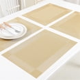thumbnail image 4 of Oleegame 1 Pce Napperon 4 Pcs Cadre Napperon Occidental Tapis d'Isolation Thermique en Pvc Rectangulaire Napperon Simple Napperon Sans Rinçage pour la Maison Or, 4 of 5