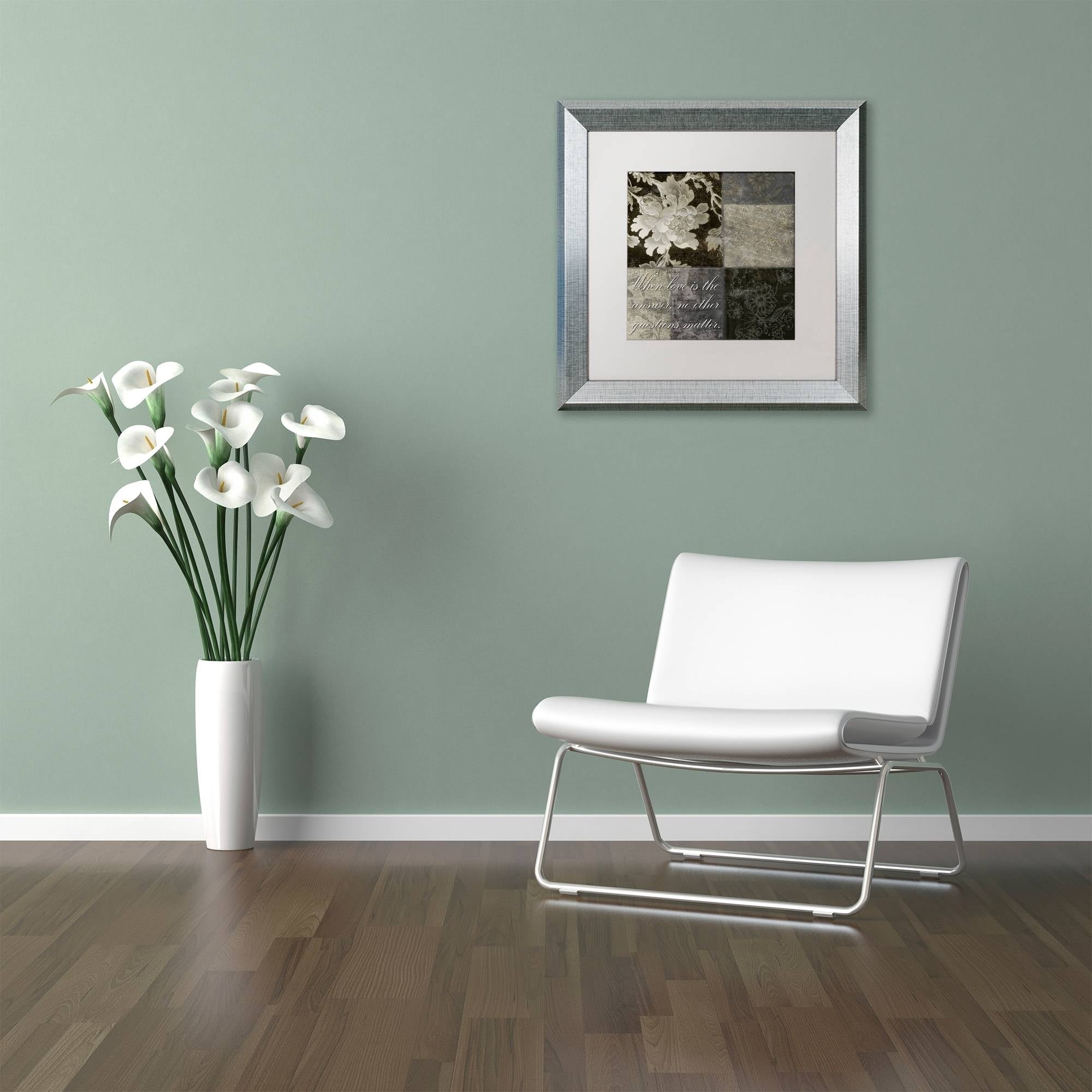 Trademark Fine Art "When Love Is the Answer" Canvas Art by Color Bakery White Matte, Silver Frame