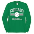 thumbnail image 2 of Wild Bobby City of Chicago CHI American Baseball Fantasy Fan Sports Men's Long Sleeve T-Shirt, Kelly, X-Large, 2 of 6