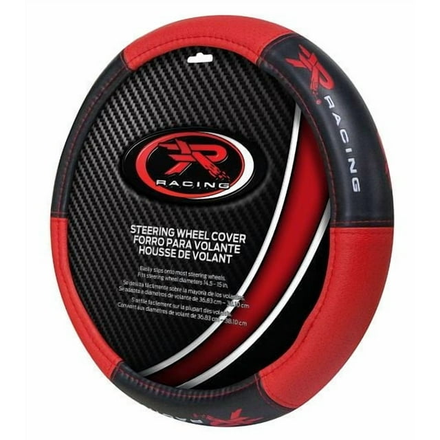 Plasticolor Housse de Volant 006768R04 Universelle; Logo de Course; Rouge/noir; Caoutchouc