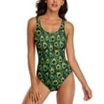 thumbnail image 4 of Beautiful Peacock Feather Swimsuit Sexy Animal Print One Piece Swimwear Push Up Bodysuit Modern Surfing Monokini, 4 of 7