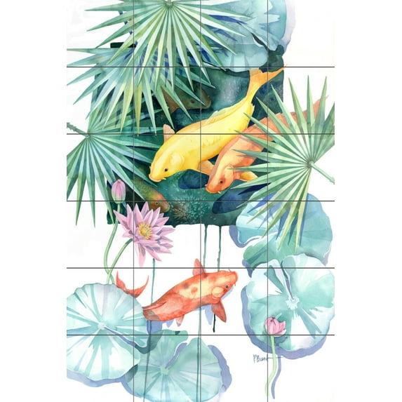 Tile Mural Bathroom Backsplash - Tropical Pool 2 - by Paul Brent