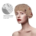 thumbnail image 2 of Kdxio Coffee Beans Chocolate Splash Print Shower Cap for Women,Elastic and Reusable,Double Waterproof Layers Bathing Hat, 2 of 6