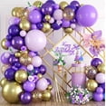 thumbnail image 1 of Kit de arco de globos FEYG morado y dorado con 120 globos, 1 of 7