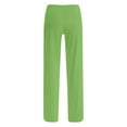 thumbnail image 5 of Xunlbb Summer Sale! Womens Summer Fashion Solid Casual Elastic Waist Drawstring Long Pants ,Green 3XL, 5 of 5