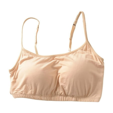 Bigersell Women Bralette Upgrade Women s Solid Padded Without Underwire Integrated Padded Suspender Everyday Bras Balconette Bra Style F-1118 Beige XXL