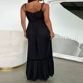 thumbnail image 4 of Robe Longue d'Été pour Femmes avec Nœud, Bretelles Spaghetti, Découpe, Robe de Soirée, 4 of 5