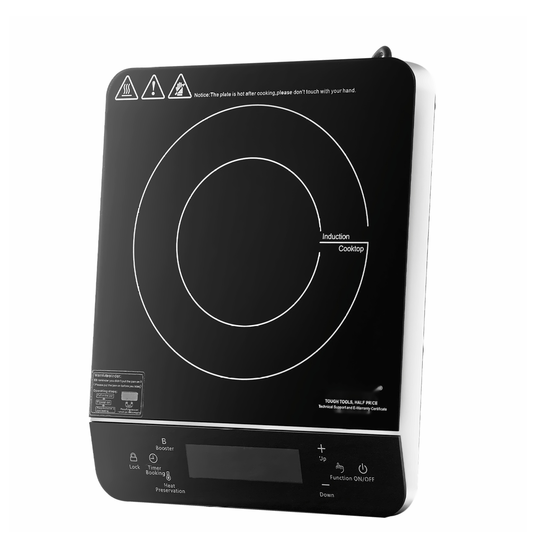 Portable Induction Cooktop 1500W, Electric Countertop Burner, 9 Temp Levels