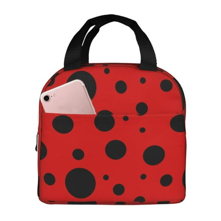 Insulated Lunch Bag for Women Men - Ladybug Pattern Leakproof Cooler Lunch Box for Women Men  Lunch Tote Bags for Work School Picnic Travel