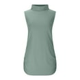 thumbnail image 5 of Clearance under 10$ Sevevn Womens Fashion Casual Solid Color Sleeveless Turtleneck Tee Shirt Blouse T-Shirt Top Rollbacks Army Green XXL, 5 of 9