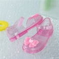 thumbnail image 6 of SGFCWSX Girls Jelly Shoes Kids Mary Jane Clear Glitter Bow Ankle Strap Summer Party Shoes Pink Size 12 Little Kids, 6 of 9