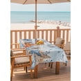 thumbnail image 2 of Outdoor Tablecloth with Umbrella Hole for Patio/Picnic/Party, Blue Starfish Coastal Waterproof Table Cloth Rectangle Table Cover Washable, Nautical Shell Coral Botanical Summer Ocean (52"x 70"), 2 of 8