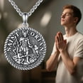 thumbnail image 5 of Saint Florian Necklace Sterling Silver St Florian Medal Pendant Necklace Patron Saint of Firefighter Jewelry Gifts for Men Women, 5 of 6