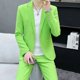 thumbnail image 5 of Conjunto de 2 piezas de moda coreana para hombre, trajes y blazers de color sólido, pantalones, ropa elegante, tendencias, disfraces, novedad, 5 of 5