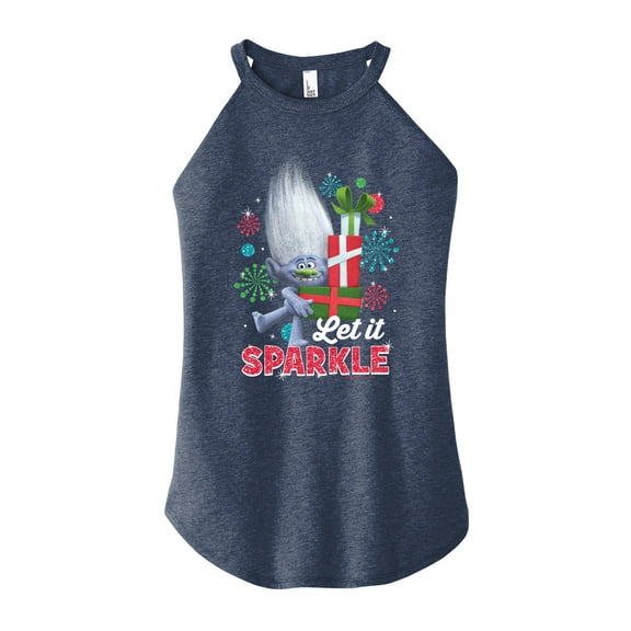 Trolls Movie - Christmas - Let It Sparkle - Guy Diamond - Juniors High Neck Tank Top