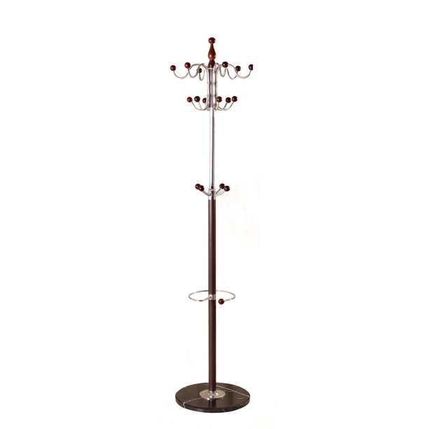 US Pride Furniture Marble Base Coat Rack Stand, Black