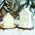 thumbnail image 6 of Christmas Glowing Wooden White House, Light up Statue Christmas Hanging Ornaments Xmas Wooden House Tabletop Decor Luminous Christmas Decor Pendant Mini White, 6 of 7