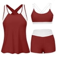 thumbnail image 2 of Taylonsss Women 3 Piece Tankini Swimsuits for Women Swim Tank Top Bathing Suits with Boy Shorts and Bra Athletic Swimwear, 2 of 6
