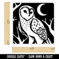 thumbnail image 2 of Barn Owl Standing in the Night Self-Inking Rubber Stamp Ink Stamper - Black Ink - Small 1 Inch, 2 of 7
