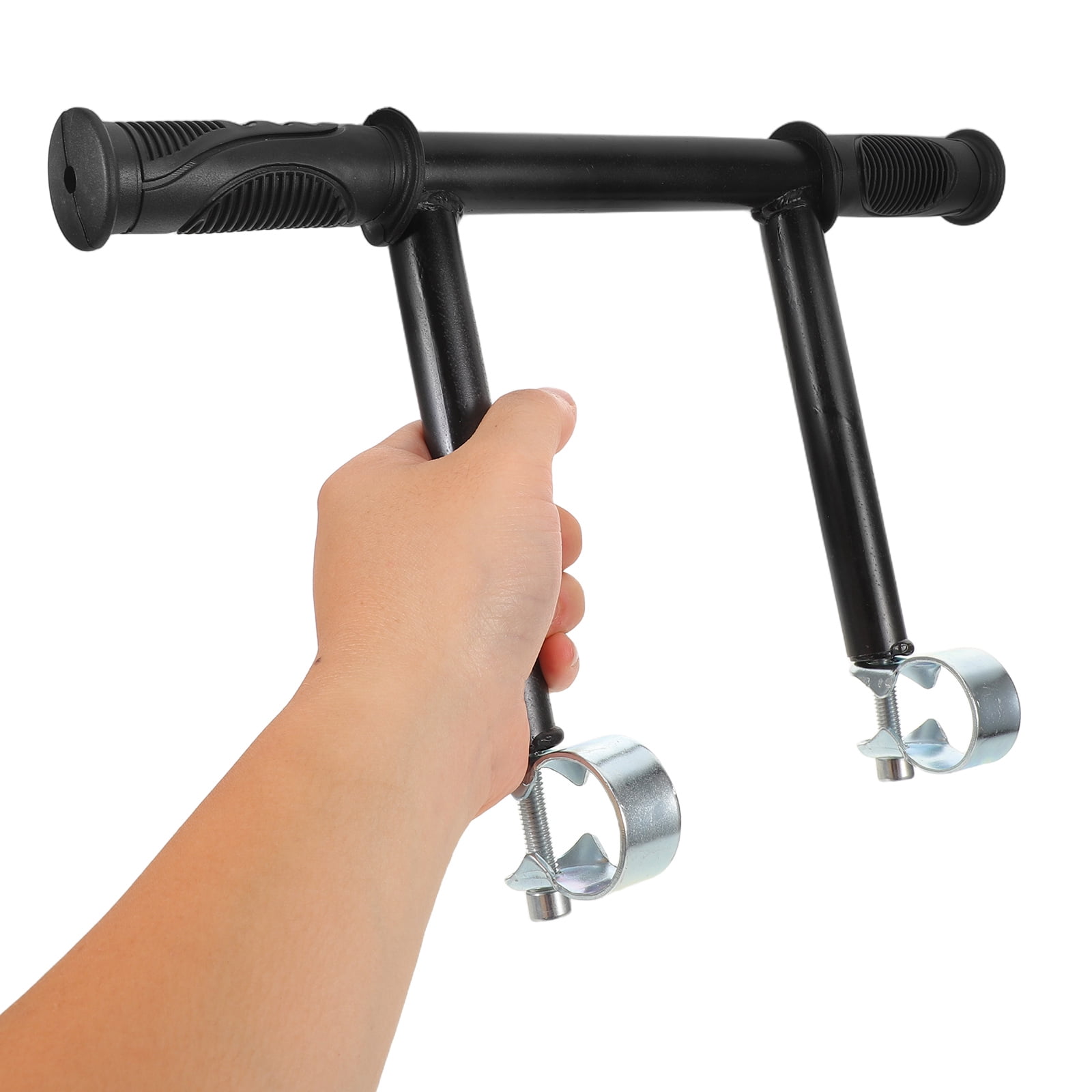 BESTYASH Black Stroller Handlebar Extension with Ergonomic Plastic Grip, 1 Set for Comfortable Family Outings and Walks