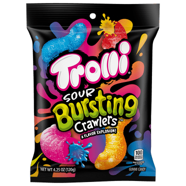 Trolli Sour Bursting Crawlers Candy, Gummy Candy, 4.25 oz-Pack of 6