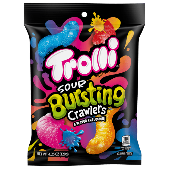 Trolli Sour Bursting Crawlers Candy, Gummy Candy, 4.25 oz-Pack of 6