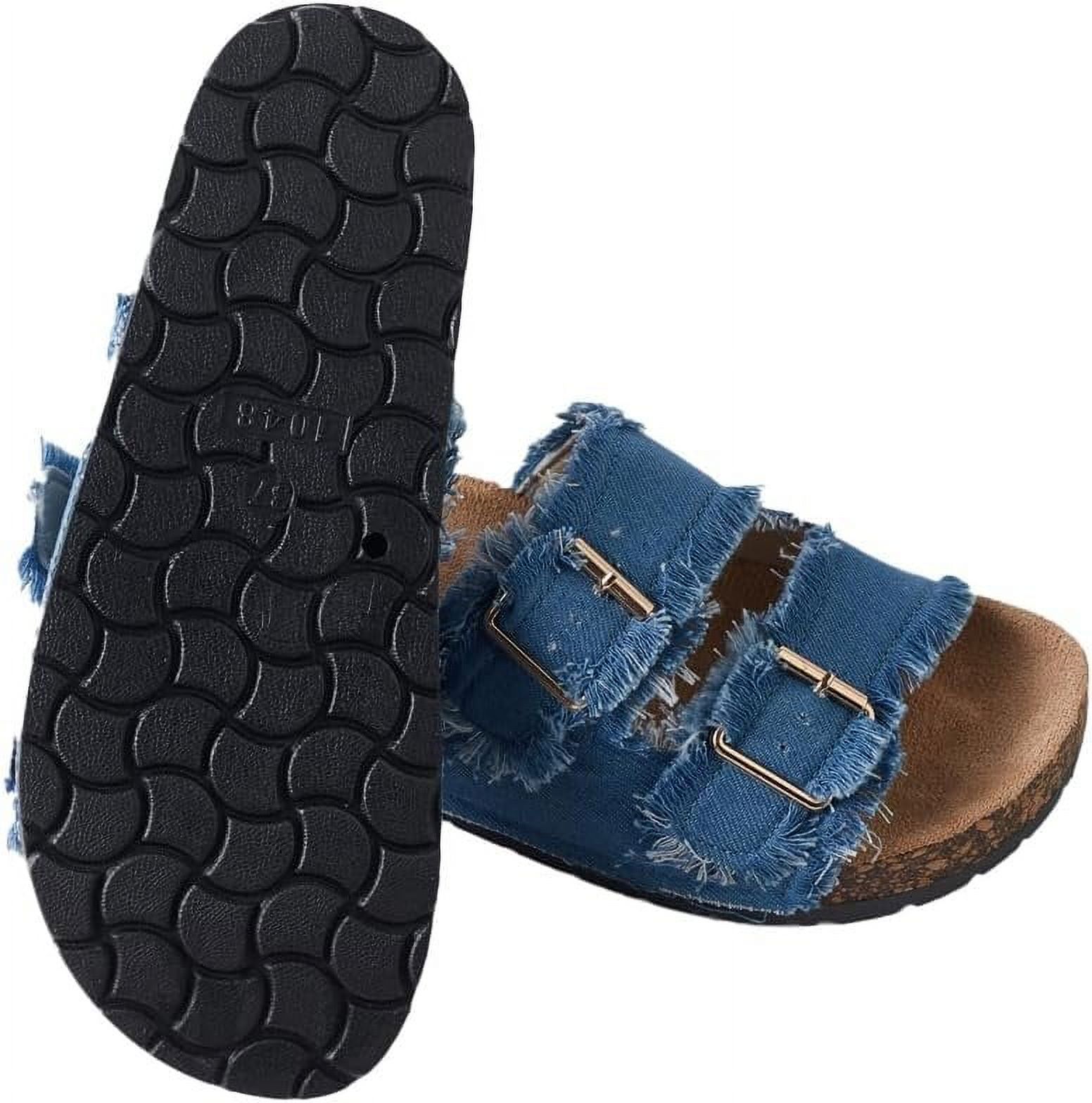 Roxoni Women's Comfort Flat Sandals with Double Buckle Straps photo 2
