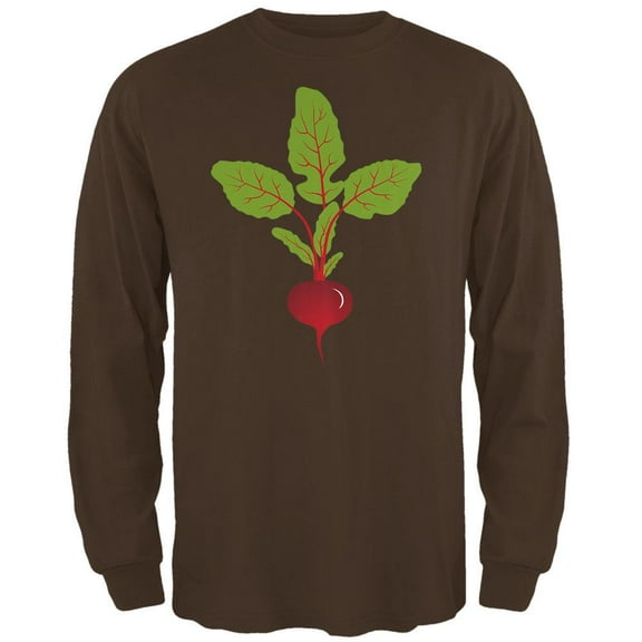 Halloween Vegetable Beet Costume Mens Long Sleeve T Shirt Brown MD