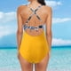 thumbnail image 3 of Gibobby Trajes de Baño Mujer Completo Traje de baño de mujer Bikini Wrap Cut Out Traje de baño de talle Monokini Traje de baño(Amarillo,G), 3 of 5