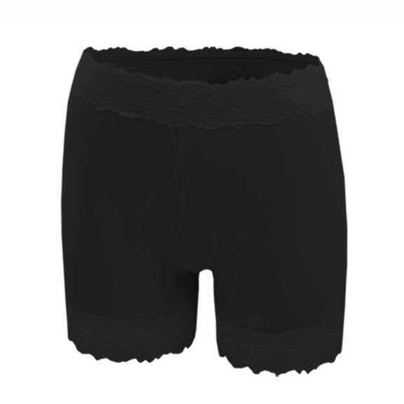 WAGUTH Women's Floral Lace Safety Shorts Mid Waist Anti-Chafing Invisible Shaper for Summer Outings Date Sundresses,Black,XXL