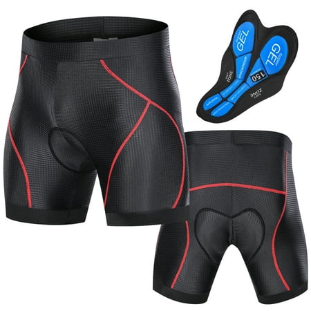 Men Bike Padded Shorts with -Slip Leg Grips Cycling 3D Padded Underwear ...