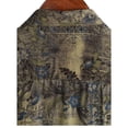 thumbnail image 6 of Mens Vintage Printed Shirt Short Sleeve Button Down Tops Casual Floral Summer Beach Shirt 2XL, 6 of 6