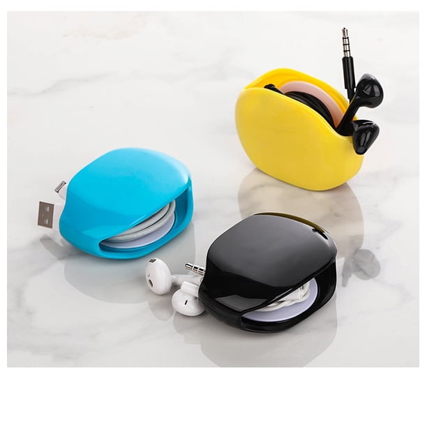 Carrete de cable automático de 3 uds, organizador de cables/administrador de cables, el cable debe presionar el botón de retirada automática al tirar