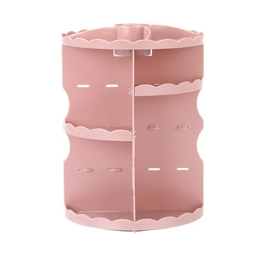 JIMING Makeup Organizador 360 Degree Rotating Acrylic Cosmetic Display Rack Storage Box Lipstick Storage Holder(Pink)