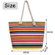 thumbnail image 2 of Bolso de playa Bolsos de playa Bolsos de mano para mujer Bolso de mano de lona bohemio a rayas para mujer con cierre de cremallera, utilitario, impermeable, estético Bolsos de playa, 2 of 6