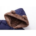 thumbnail image 4 of Huowey Kids Girls Winter Snowsuit One Piece Full Zipper Up Thickened Wool Hooded Jumpsuit Romper Infant Baby Cute Soft Comfy Warm Overcoat Outfits,Navy,2-3 Years, 4 of 9