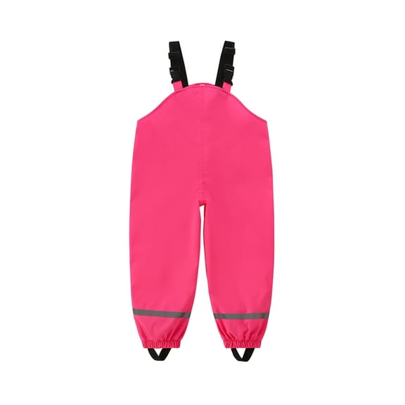 EnJoCho Kids Rain Pants 𝖶aterproof Bib Overalls Boys Girls Reflective Suspender Jumpsuit Mud Dirty Proof Rainwear Trousers