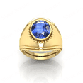 thumbnail image 3 of Shree Jewelrs Original Certified Natural Blue Sapphire (Neelam) Ring - 11.00 Ratti Certified Handcrafted Ring Jupiter Ring, PANCHDHATU Gold Plated Ring for Men and Women, 3 of 5