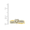 thumbnail image 2 of 10kt Yellow Gold Round Diamond Heart Bridal Wedding Ring Band Set 1/4 Cttw, 2 of 2