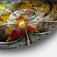 thumbnail image 3 of Designart 'Symmetrical Yellow Digital Art Flower' Disc Floral Circle Metal Wall Art, 3 of 5