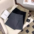 thumbnail image 5 of Women Shorts Skirts Korean Irregular A Line Wide Leg Shorts Office Lady Elegant High Waist Solid Casual Suit Short Pants, 5 of 5