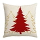 thumbnail image 2 of Peach Print Christmas Pillowcase Christmas Tree Elks Pillowcase Sofa Bedside Cushion Cover Size 17.7 X17.7 Inches, 2 of 6
