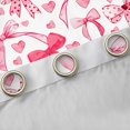 thumbnail image 4 of Manfei Watercolor Dot Bow Curtains and Drapes Pack of 2 (52x63 Each),Pink Heart Print Black Out Curtains, 4 of 6
