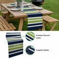 thumbnail image 5 of Navy Blue Green Striped Table Runner - 108 Inch Long, Kitchen Dining Table Runner Dresser Scarves, Modern Minimalist Ombre Lines Farmhouse Decor for Coffee Tables Wedding Party Banquet, 5 of 8