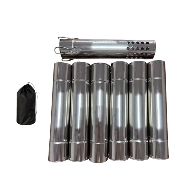 Tubos para estufas de camping, accesorios para estufas, desmontables, 7 secciones, conductos de humos portátiles para acampar y pescar en el hielo.