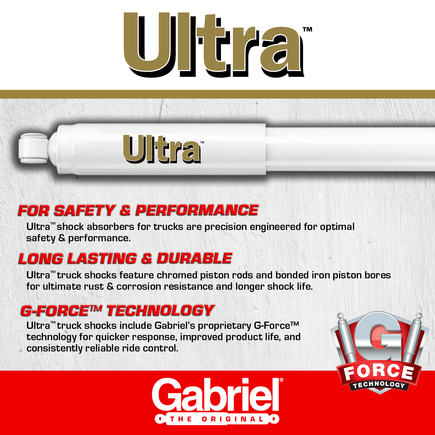 Gabriel G63510 Ultra Truck Rear Shocks Absorbers fits 88-90 Toyota Land Cruiser (1 pack)